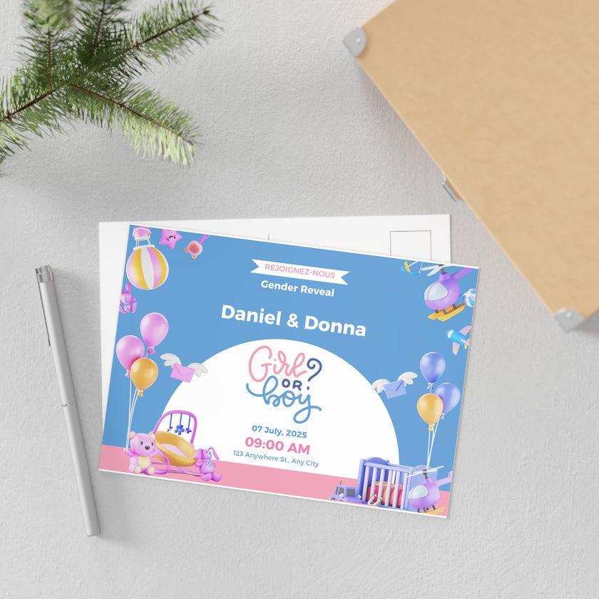 Baby Shower Fine Art Postcards with Cute Babies - Invitation Cards - Mode Bébé Claye