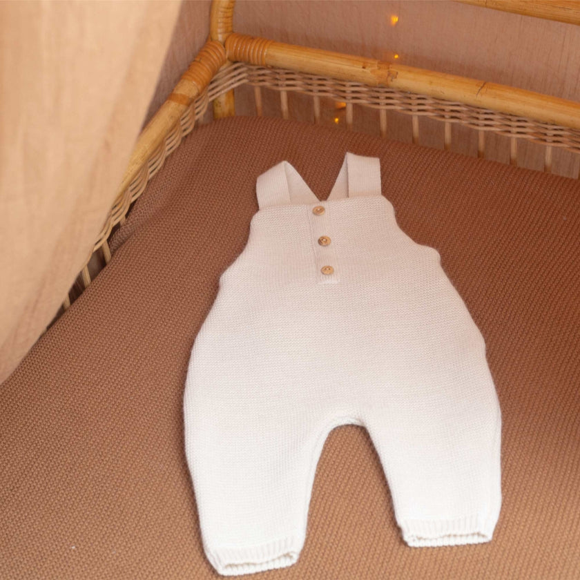 Salopette bébé en maille -SABLE