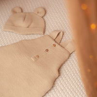 Green newborn bra with booties and hat
