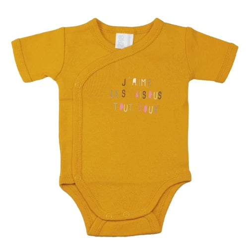 Bodies manches courtes - J'aime les bisous 1 mois - Mode Bébé Claye