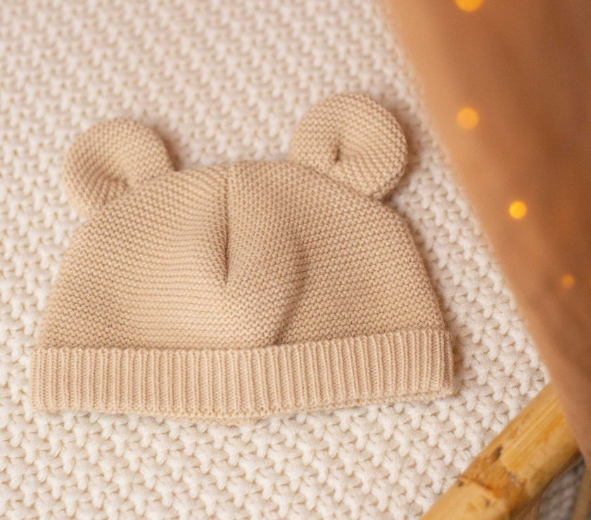Bonnet maille CARAMEL   0/1 mois - Mode Bébé Claye