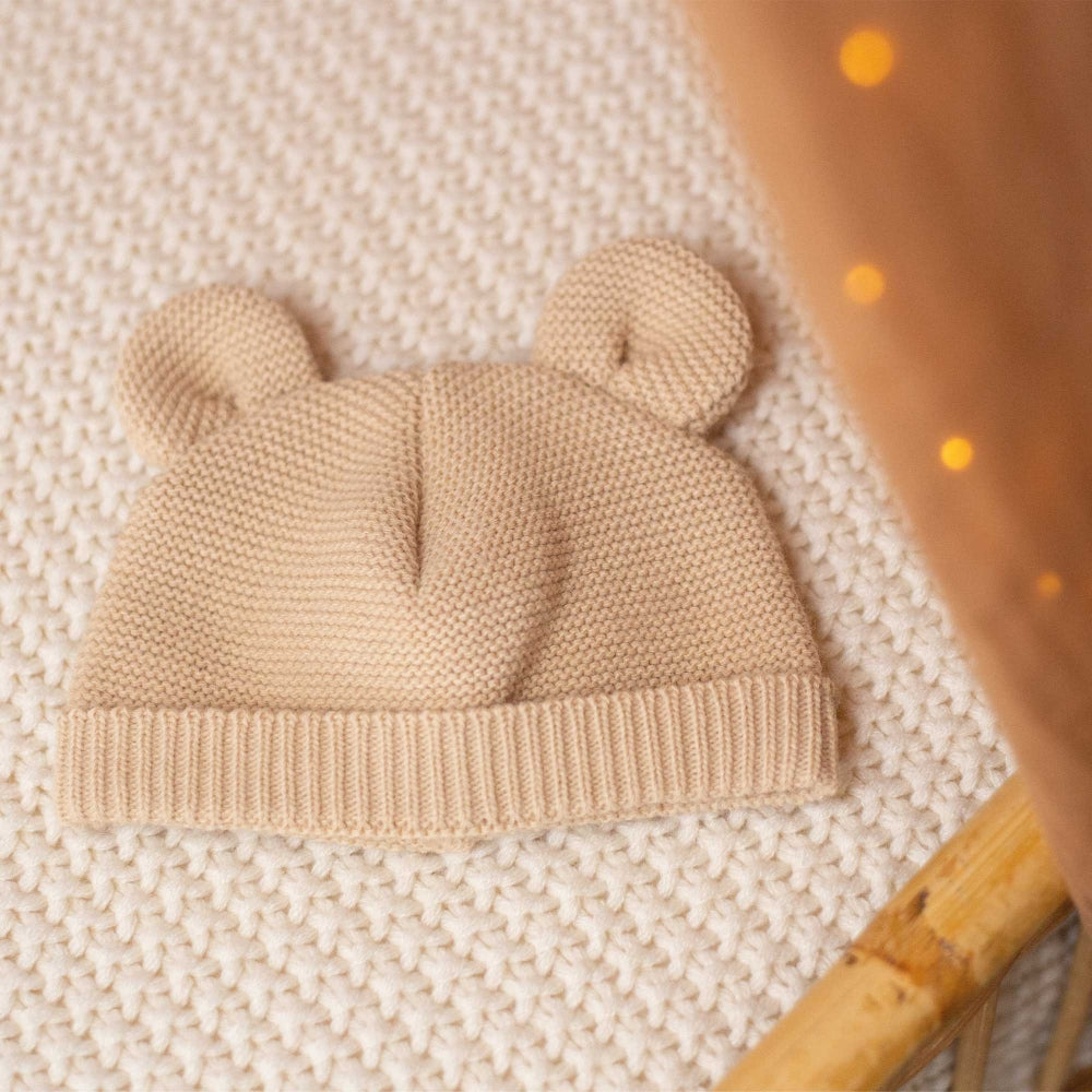 Bonnet maille CARAMEL   0/1 mois - Mode Bébé Claye