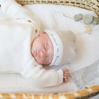 Bonnet naissance "je veux des Bisous" - Gris - Mode Bébé Claye