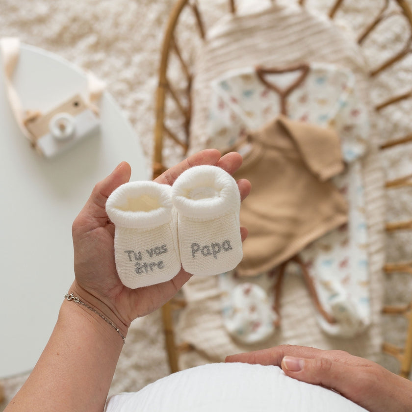 Chaussons naissance - Tu vas être papa - Mode Bébé Claye
