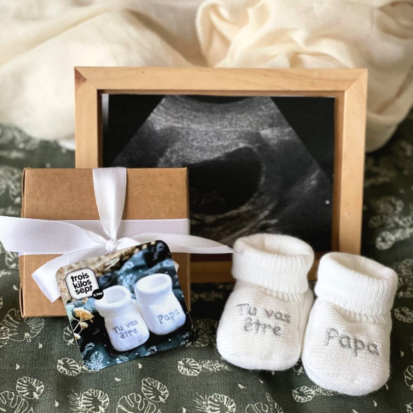Chaussons naissance - Tu vas être papa - Mode Bébé Claye