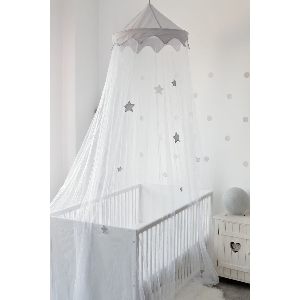 Ciel de lit moustiquaire - étoiles grises - Mode Bébé Claye