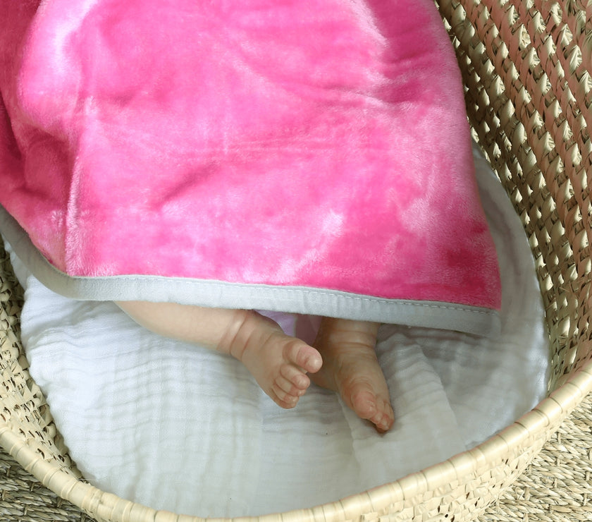 Couverture bébé flanelle - Pivoine - Mode Bébé Claye