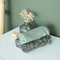 Lot de 3 langes bébé 70x70cm - Feuilles - Mode Bébé Claye