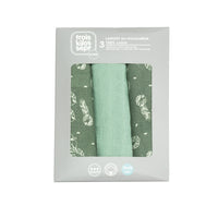 Lot de 3 langes bébé 70x70cm - Feuilles - Mode Bébé Claye