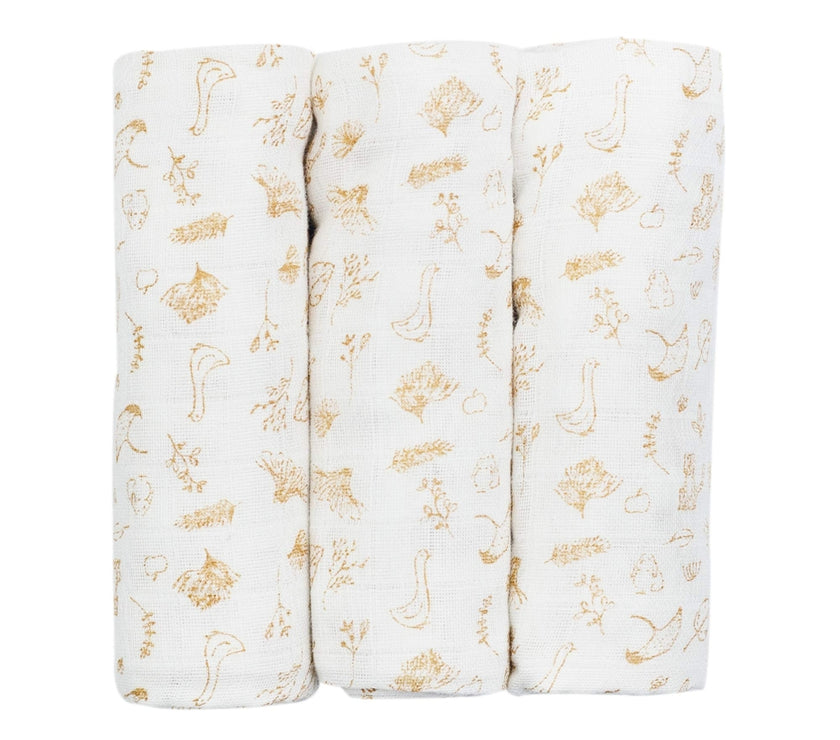 Lot de 3 langes bébé 70x70cm Wonderfull - Mode Bébé Claye
