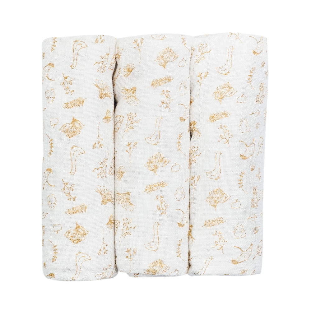 Lot de 3 langes bébé 70x70cm Wonderfull - Mode Bébé Claye