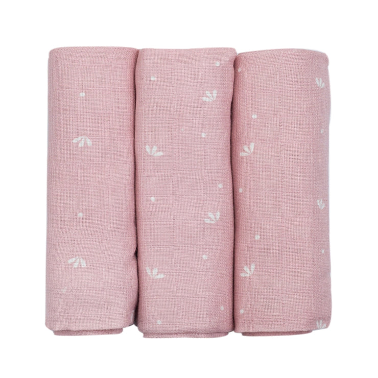 Lot de 3 langes bébé - Pétales roses - Mode Bébé Claye