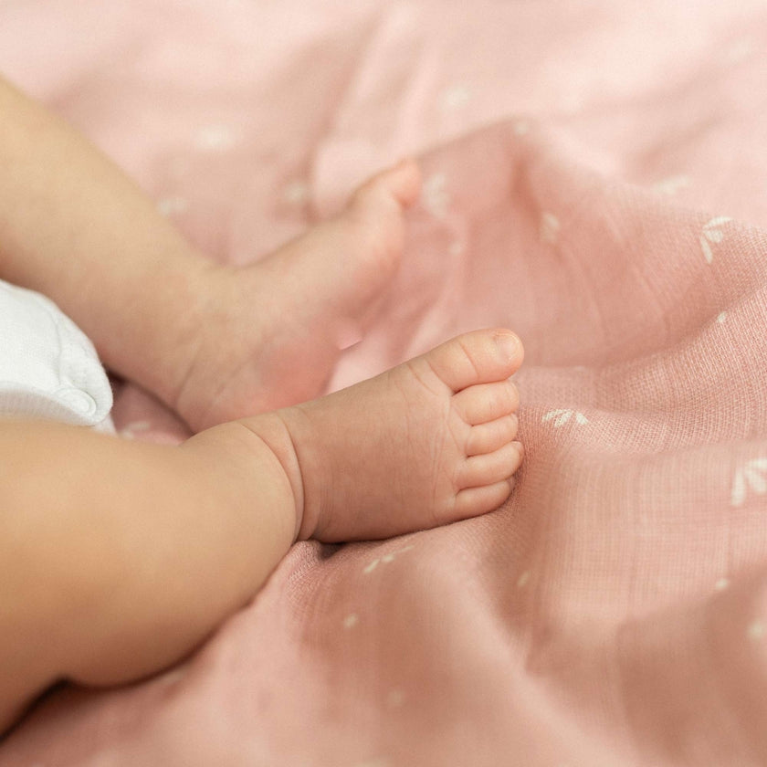Lot de 3 langes bébé - Pétales roses - Mode Bébé Claye