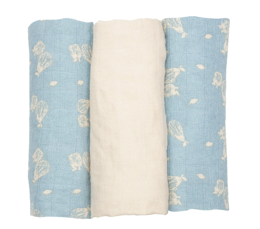 Lot de 3 langes bébé - Poires - Mode Bébé Claye