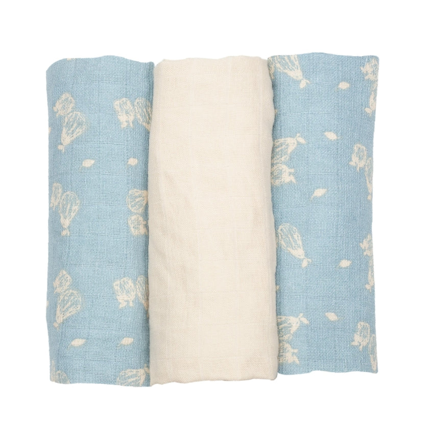 Lot de 3 langes bébé - Poires - Mode Bébé Claye