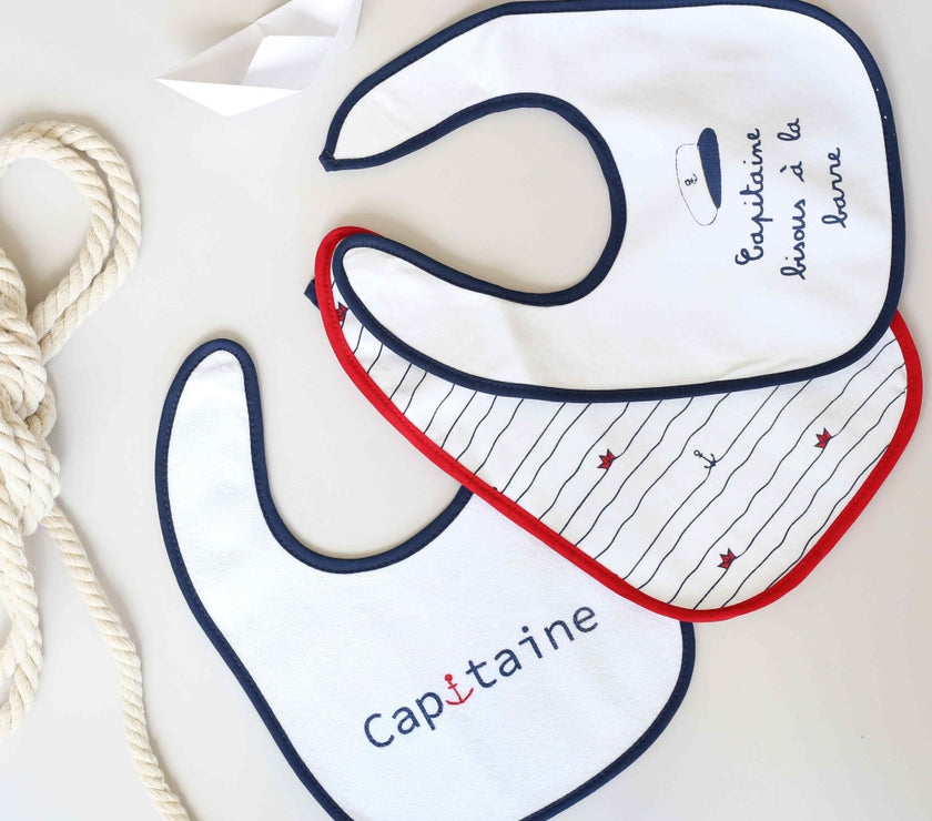 Lot de 7 bavoirs - Capitaine bisous - Mode Bébé Claye