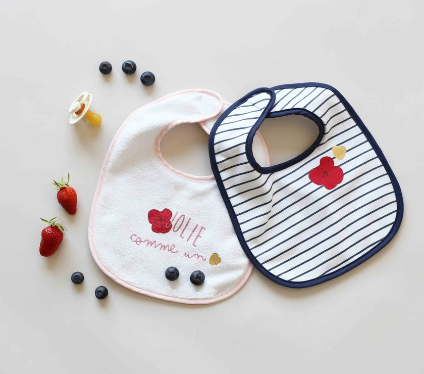 Lot de 7 bavoirs - Jolie comme un coeur - Mode Bébé Claye
