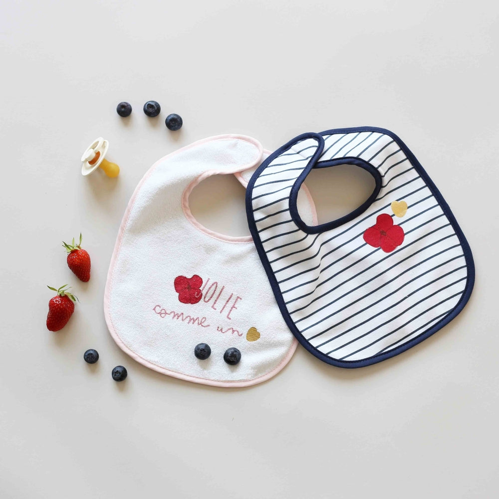 Lot de 7 bavoirs - Jolie comme un coeur - Mode Bébé Claye