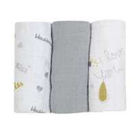 Lot de3  langes - Love you - Mode Bébé Claye