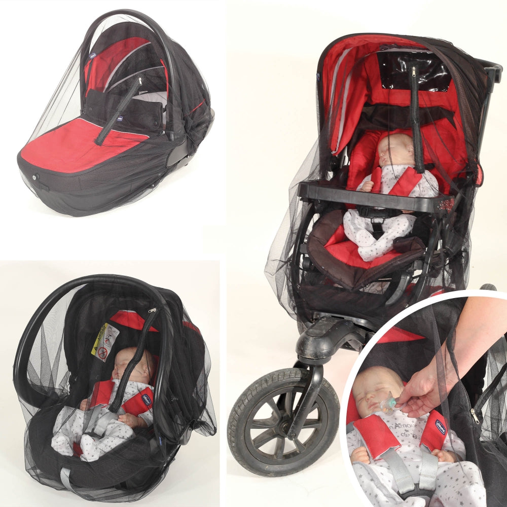 Moustiquaire zippée - Cosy - Poussette - Landau - Noir - Mode Bébé Claye