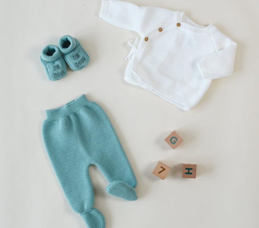 Pantalon tricot bébé - Vert - Mode Bébé Claye