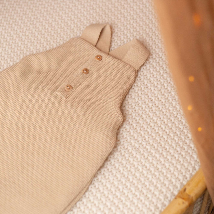 Salopette bébé en maille - Caramel - Mode Bébé Claye
