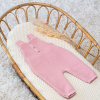Salopette bébé en maille -VIEUX ROSE - Mode Bébé Claye