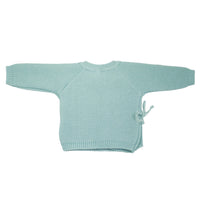 Blue baby bra with booties and hat