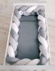 Tour de lit Tressé Gris - Blanc  360 cm