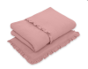 Parure de lit en mousseline 3 pièces avec coussins - rose rétro