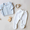 Pantalon tricot bébé - Blanc - 100% coton