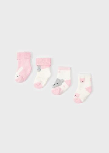 Pack 4 chaussettes nouveau-né ECOFRIENDS - Rose Baby
