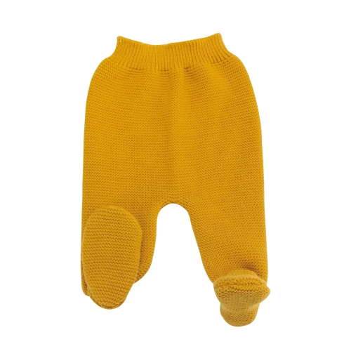 Pantalon tricot bébé - MOUTARDE